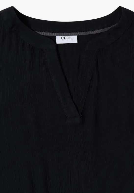 Cecil Damen Knielanges Kleid in Crepe-Struktur in Schwarz, Gr: 3XL
