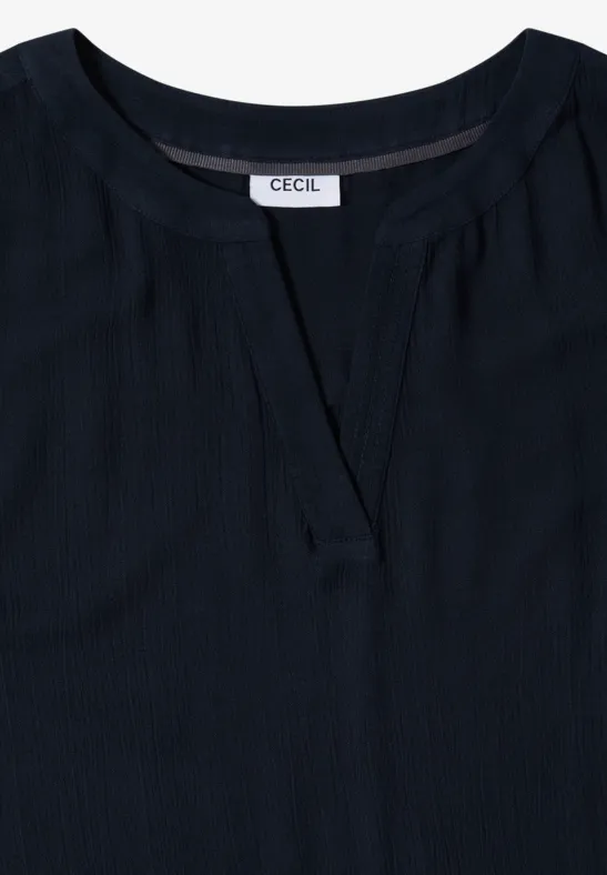Cecil Damen Knielanges Kleid in Crepe-Struktur in Blau, Gr: 3XL