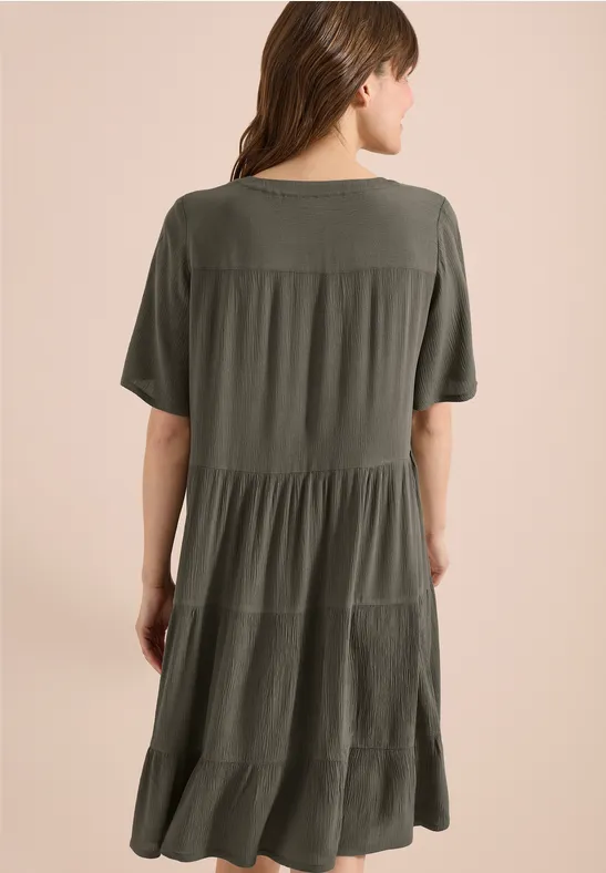 Cecil Damen Knielanges Kleid in Crepe-Struktur in Grün, Gr: 3XL