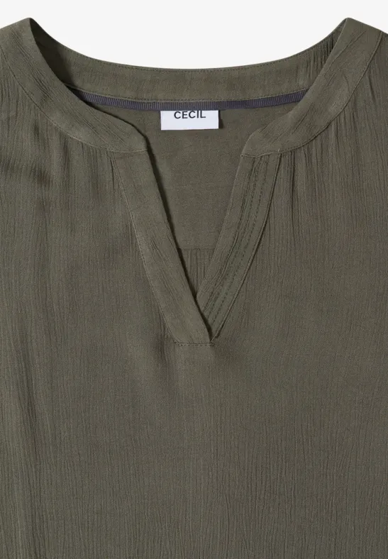 Cecil Damen Knielanges Kleid in Crepe-Struktur in Grün, Gr: 3XL