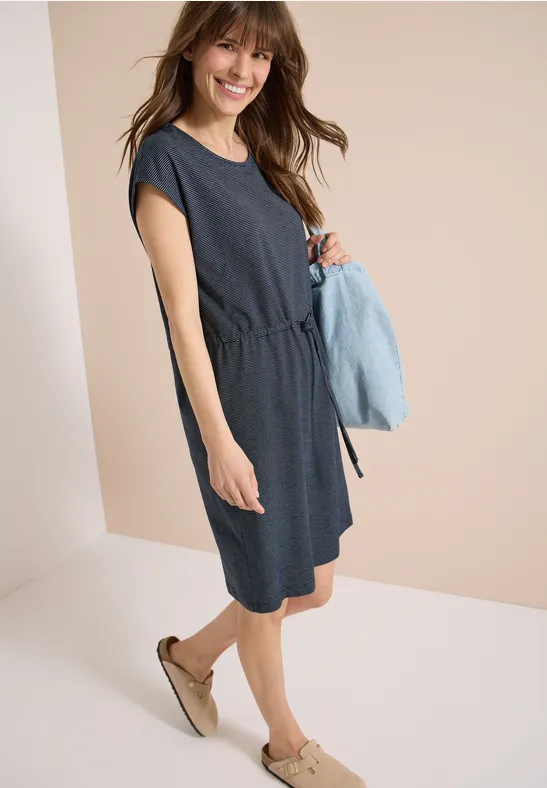Cecil Damen Knielanges Kleid aus Jersey in Blau, Gr: 3XL