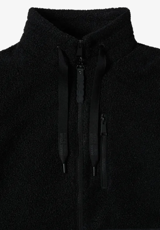 Cecil Damen Kuschelige Jacke mit Details in Schwarz, Gr: M
