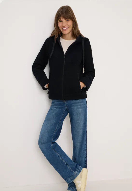 Cecil Damen Kurze Wolloptik-Jacke in Blau, Gr: M