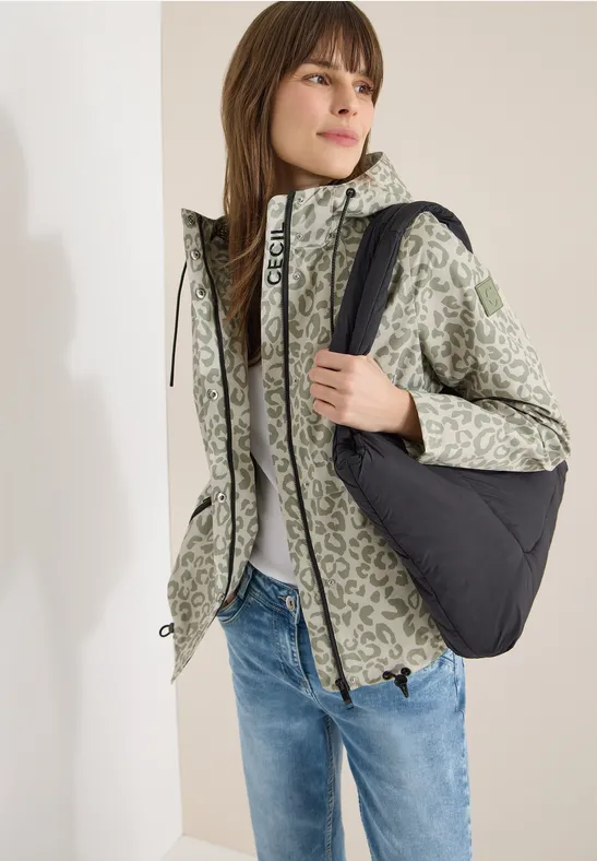 Cecil Damen Windbreaker mit Hoodie in Grün, Gr: L