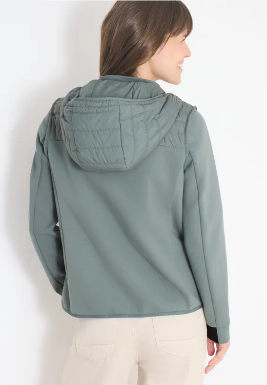 Cecil Damen Jacke mit Strukturmix und Kapuze in Grün, Gr: L