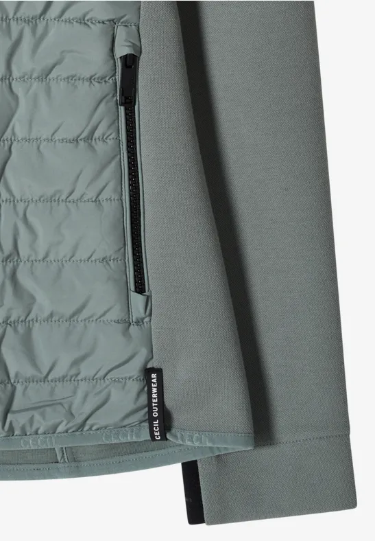 Cecil Damen Jacke mit Strukturmix und Kapuze in Grün, Gr: L