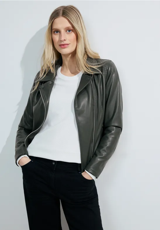 Cecil Damen Coole Bikerjacke in Grün, Gr: XS