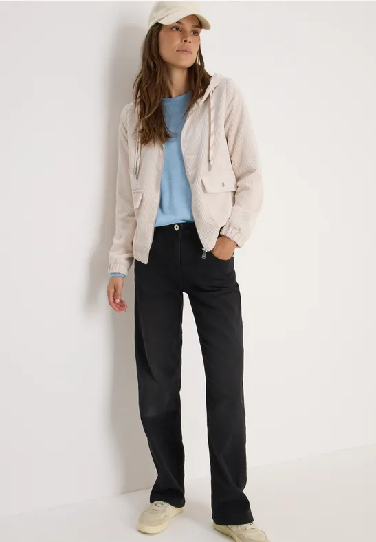 Cecil Damen Cordjacke mit Kapuze in Beige, Gr: XXL