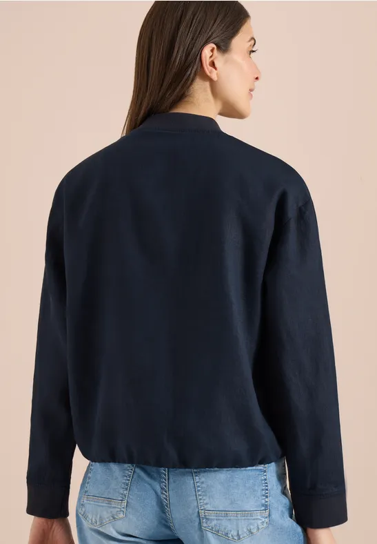Cecil Damen Blouson aus Leinen mit Zipper in Blau, Gr: L