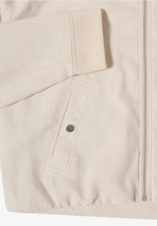 Cecil Damen Blouson aus Leinen mit Zipper in Beige, Gr: L