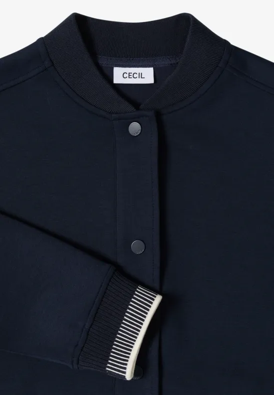 Cecil Damen Blouson im College-Look mit Knöpfen in Blau, Gr: L