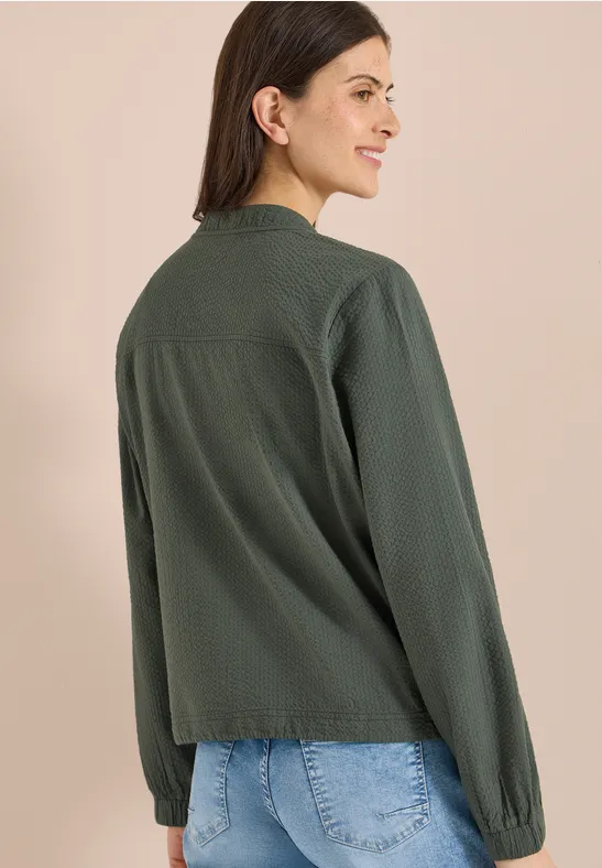 Cecil Damen Blouson in Seersuckerqualität mit Zipper in Grün, Gr: L