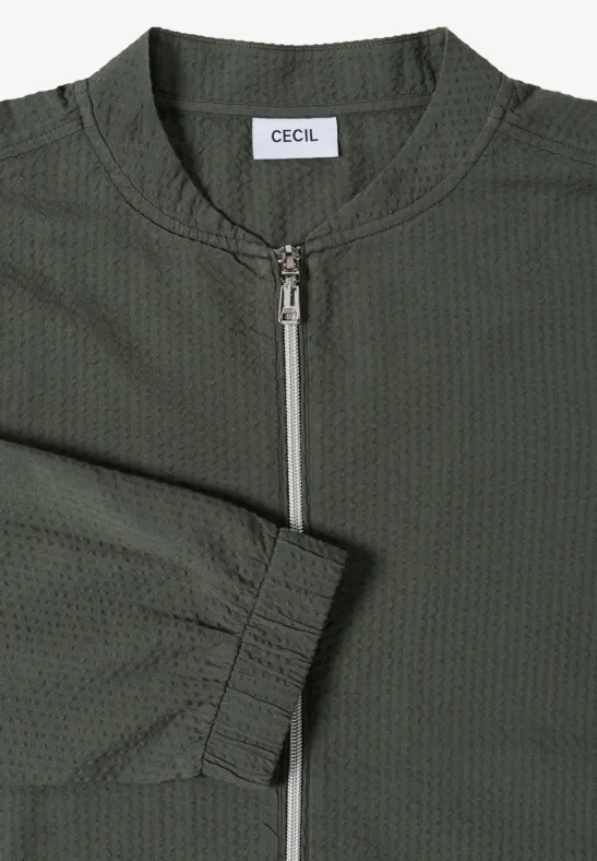 Cecil Damen Blouson in Seersuckerqualität mit Zipper in Grün, Gr: L