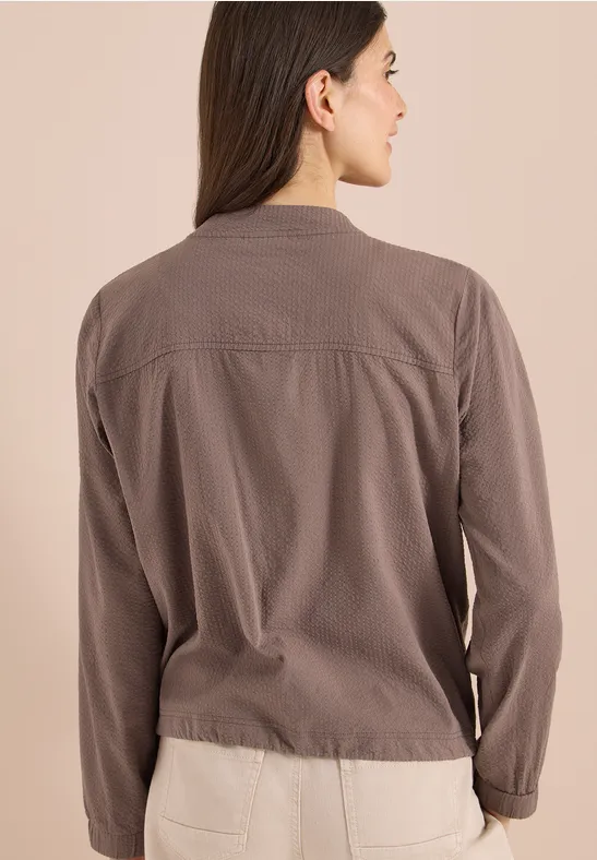 Cecil Damen Blouson in Seersuckerqualität mit Zipper in Beige, Gr: L