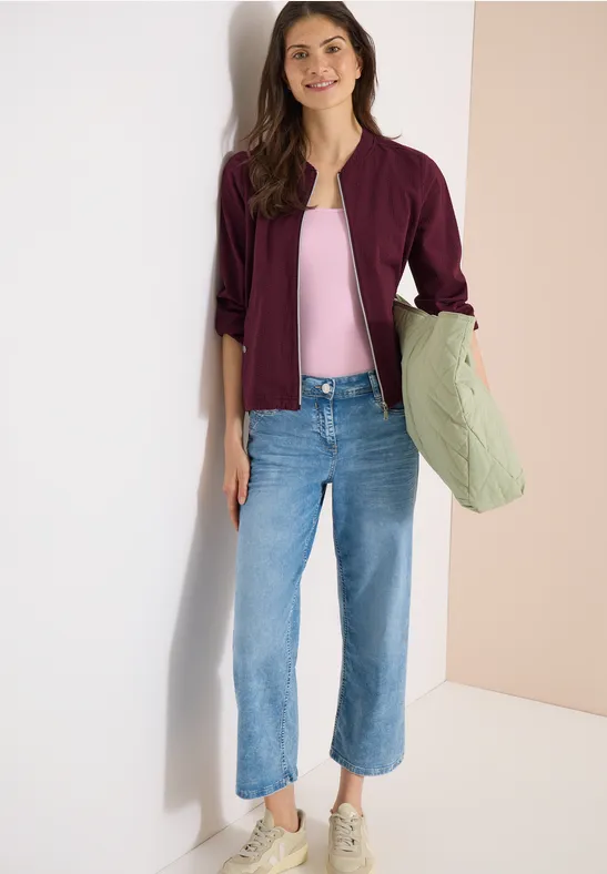 Cecil Damen Blouson in Seersuckerqualität mit Zipper in Rot, Gr: L