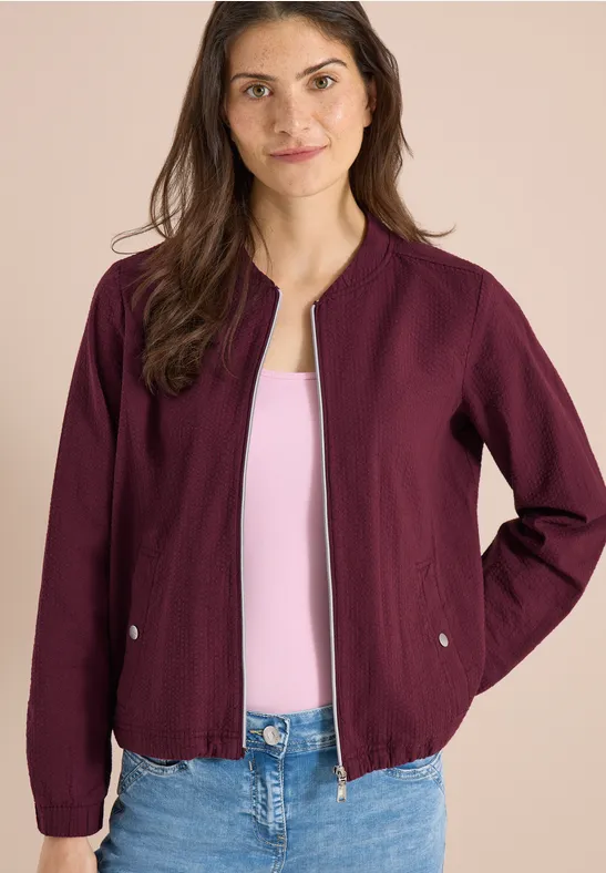Cecil Damen Blouson in Seersuckerqualität mit Zipper in Rot, Gr: L