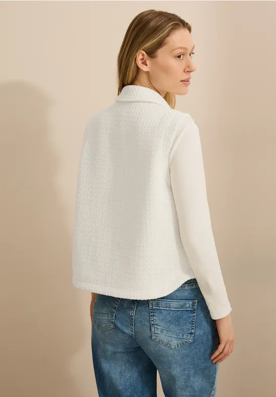 Cecil Damen Bouclé Weste in Beige, Gr: XL