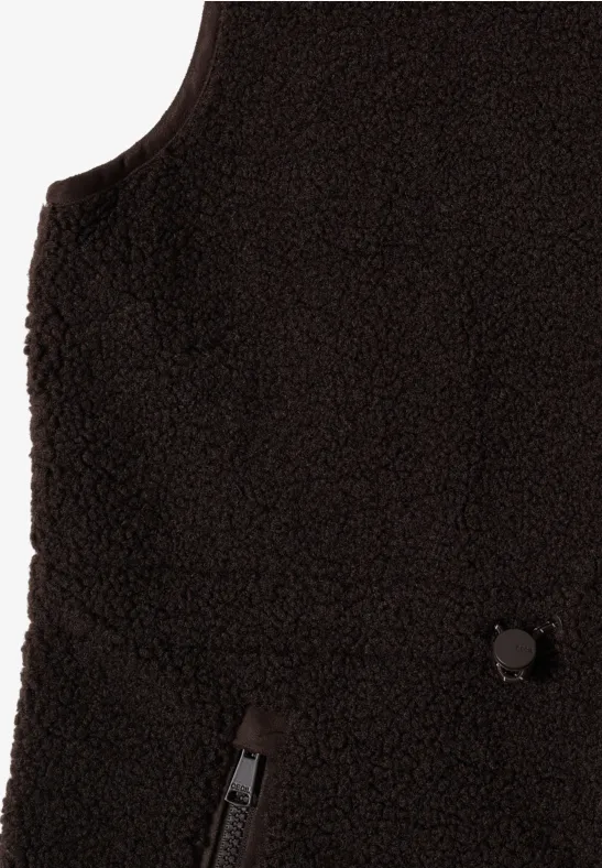Cecil Damen Lange Teddy-Weste in Braun, Gr: XS