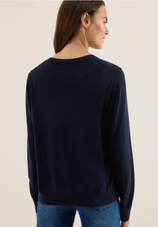 Cecil Damen Strickjacke mit Knopfleiste in Blau, Gr: XXL