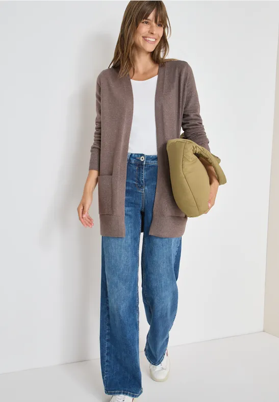 Cecil Damen Offener Cosy Cardigan in Braun, Gr: XS