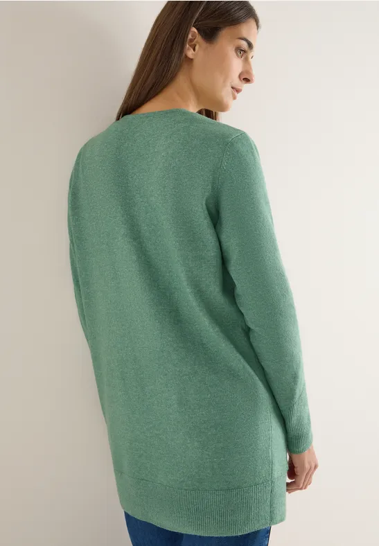 Cecil Damen Offener Cosy Cardigan in Grün, Gr: S