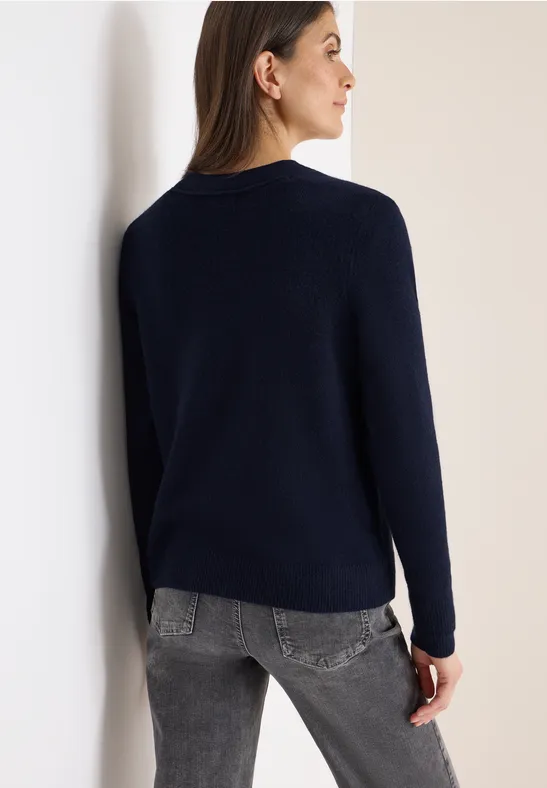 Cecil Damen Softer V-Neck Cardigan in Blau, Gr: XXL