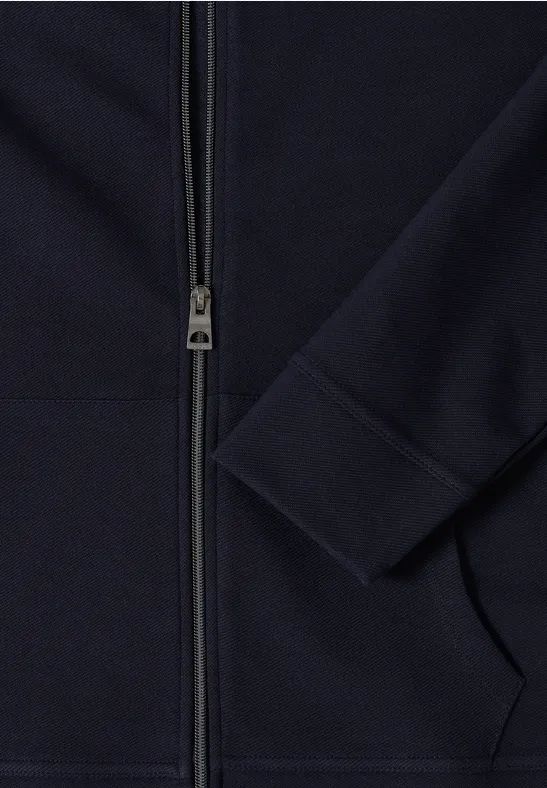 Cecil Damen Sweatjacke mit Struktur in Blau, Gr: XL