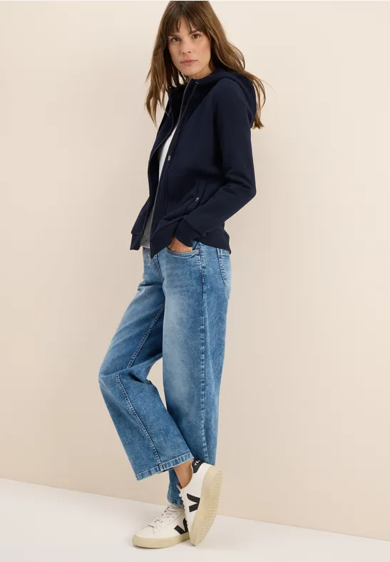 Cecil Damen Sweatjacke mit Kapuze in Blau, Gr: XS