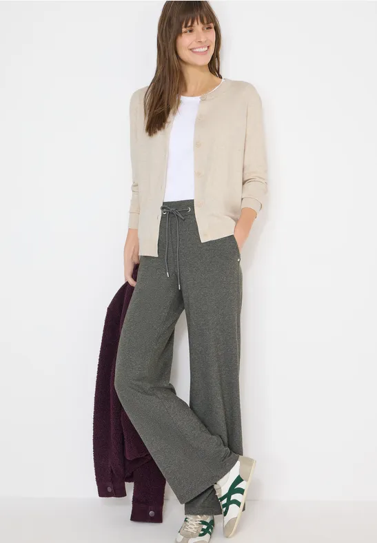 Cecil Damen Basic Cardigan mit Rundhals in Beige, Gr: S