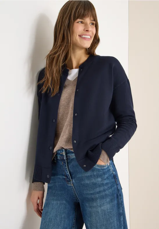 Cecil Damen Cosy College Cardigan in Blau, Gr: XL