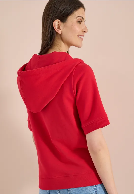 Cecil Damen Kurzarm Sweatjacke mit Kapuze in Rot, Gr: L