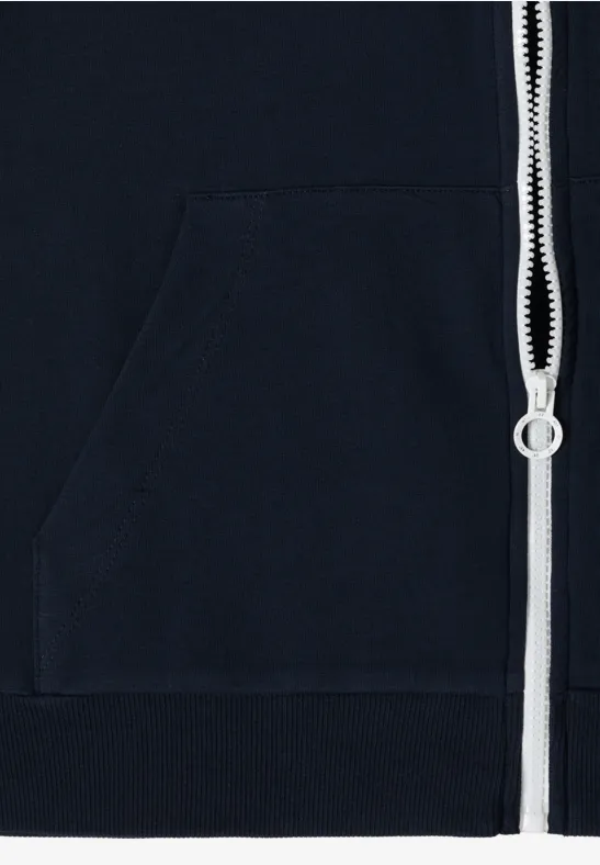 Cecil Damen Kurzarm Sweatjacke mit Zipper in Blau, Gr: 3XL