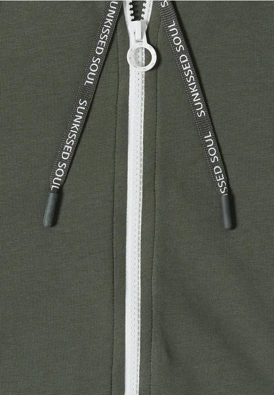 Cecil Damen Kurzarm Sweatjacke mit Zipper in Grün, Gr: 3XL