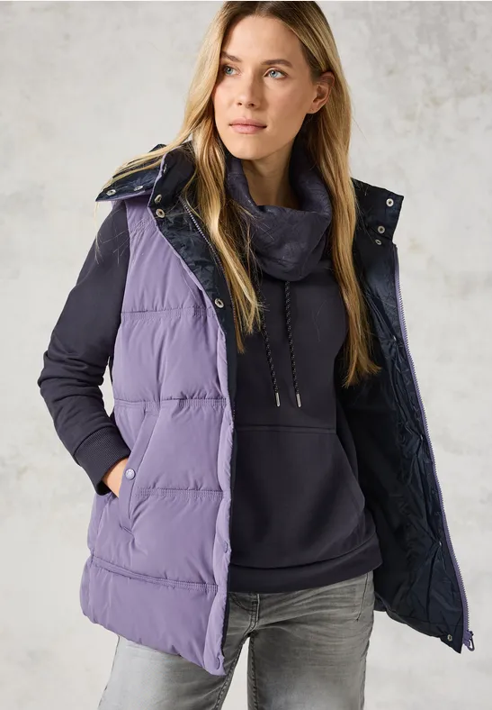 Cecil Damen Sweatshirt mit Schalkragen in Grau, Gr: M