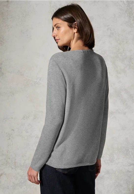 Cecil Damen Schimmernder Pullover in Grau, Gr: M