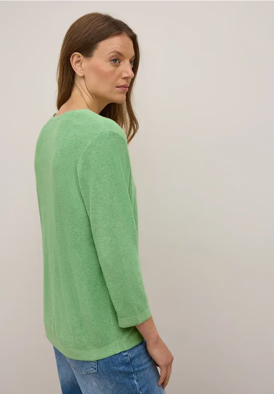 Cecil Damen V-Neck Strickpullover in Grün, Gr: S