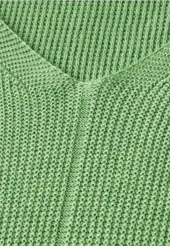 Cecil Damen V-Neck Strickpullover in Grün, Gr: S