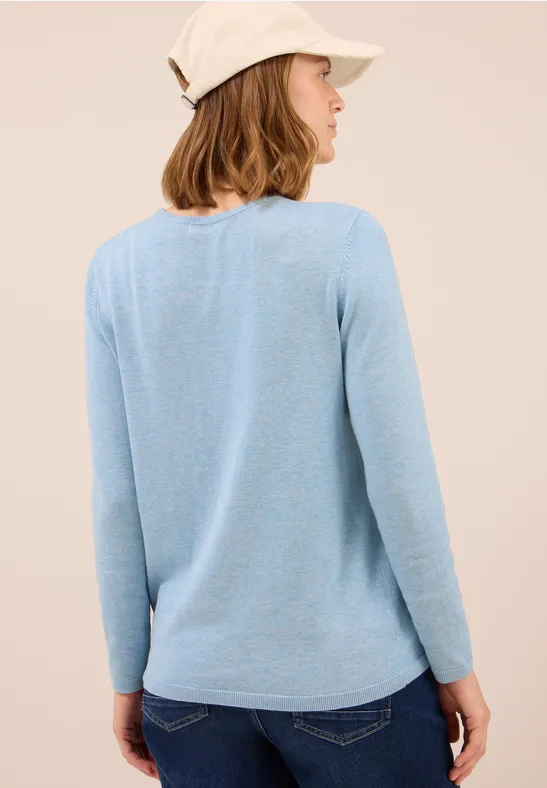 Cecil Damen Basic Pullover in Blau, Gr: M