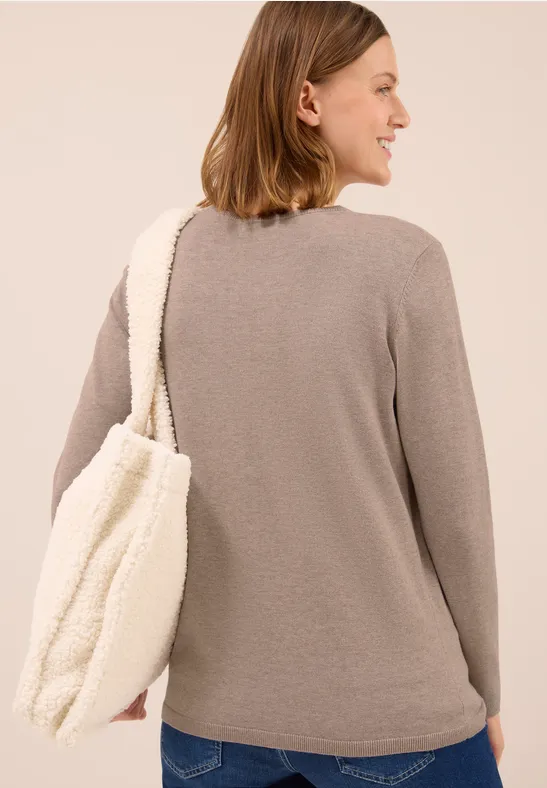 Cecil Damen Basic Pullover in Braun, Gr: S