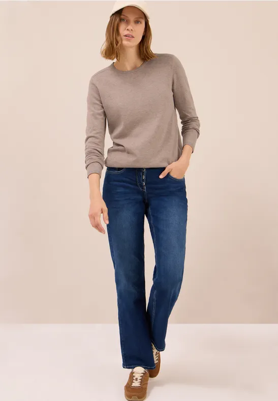 Cecil Damen Basic Pullover in Braun, Gr: S