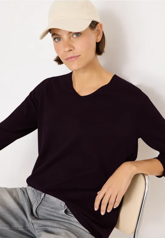 Cecil Damen Basic Pullover in Rot, Gr: XL