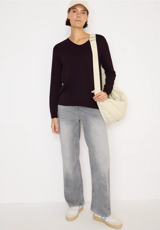 Cecil Damen Basic Pullover in Rot, Gr: XL