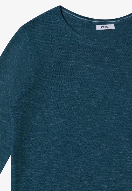 Cecil Damen Strukturpullover in Blau, Gr: XS