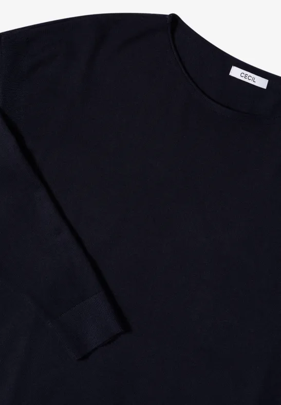 Cecil Damen Pullover mit Strukturdetail in Blau, Gr: S
