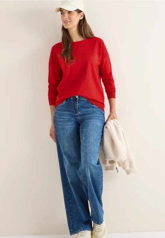 Cecil Damen Pullover mit Strukturdetail in Rot, Gr: L