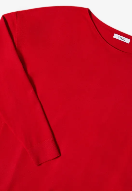 Cecil Damen Pullover mit Strukturdetail in Rot, Gr: L