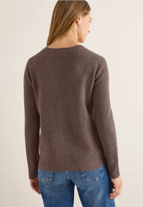 Cecil Damen Pullover mit Strukturdetails in Braun, Gr: M