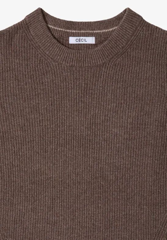 Cecil Damen Pullover mit Strukturdetails in Braun, Gr: M