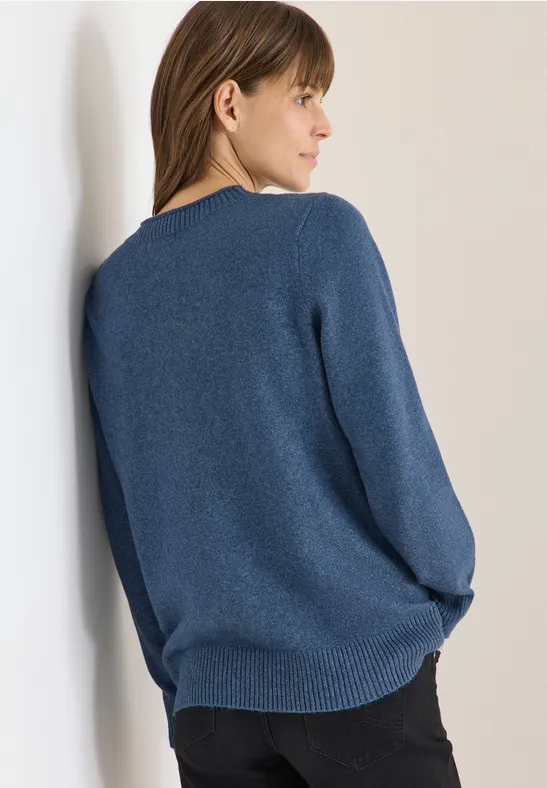 Cecil Damen Kuscheliger Pullover in Blau, Gr: XS