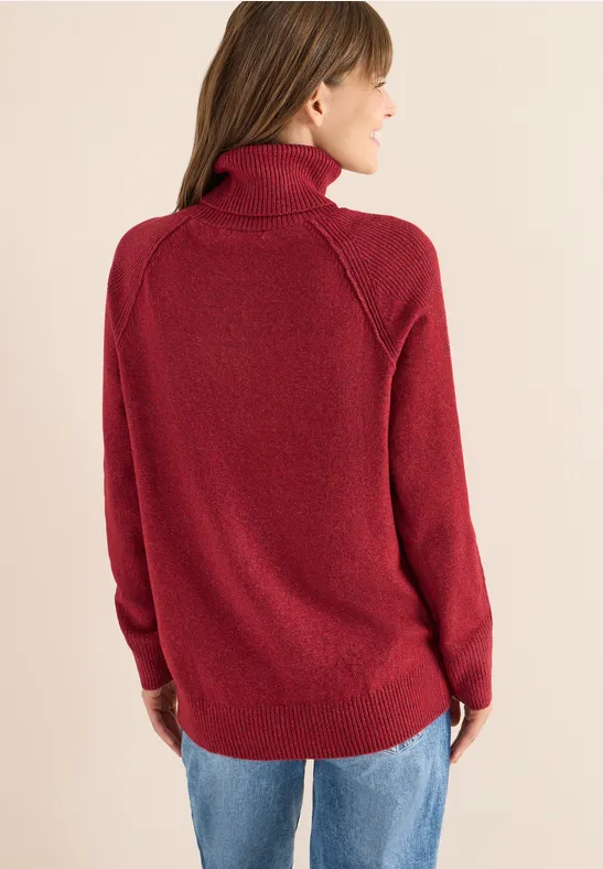 Cecil Damen Strukturmix Pullover in Rot, Gr: S